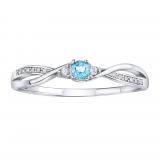 Støíbrný prsten s pravým modrým Topazem a Brilliance Zirconia