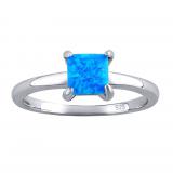 Støíbrný prsten Ebbie s modrým opálem