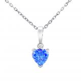 Støíbrný náhrdelník srdce Aris se svìtle modrým Brilliance Zirconia