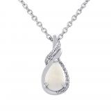 Støíbrný náhrdelník Derica s pravým bílým opálem a èirým topazem