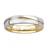 Snubní støíbrný prsten MARIAGE pozlacený žlutým zlatem