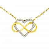 Støíbrný/pozlacený náhrdelník Belisa srdce a Infinity s Brilliance Zirconia