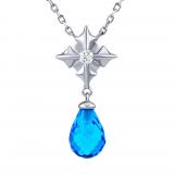 Støíbrný náhrdelník Julie se svìtle modrými a èirými Brilliance Zirconia - 42+5 cm
