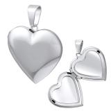 Ocelový medailon srdce otevírací - 43 cm