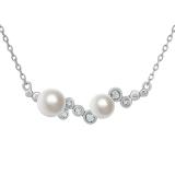 Støíbrný perlový náhrdelník ILUMIA