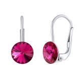 Stbrn nunice se Swarovski Crystals rivoli fuchsie 8mm