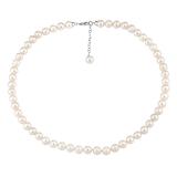 Perlový náhrdelník z pøírodních bílých perel se støíbrným zapínáním
