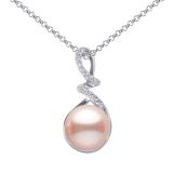 SILVEGO Støíbrný náhrdelník Lena s pudrovou perlou a Brilliance Zirconia