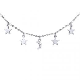 Ocelový náhrdelník Jeddy - noèní obloha s køištály - zvìtšit obrázek