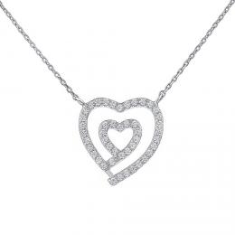 Støíbrný náhrdelník srdce Marion s Brilliance Zirconia - zvìtšit obrázek