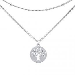 Ocelový dvojitý náhrdelník strom života Moris
