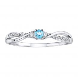 Støíbrný prsten s modrým Topazem a Brilliance Zirconia - zvìtšit obrázek