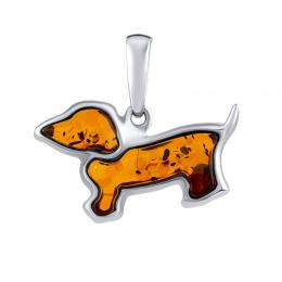 Støíbrný jantarový pøívìsek pes Snoopy - zvìtšit obrázek