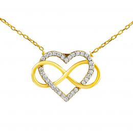 Støíbrný/pozlacený náhrdelník Belisa srdce a Infinity s Brilliance Zirconia - zvìtšit obrázek