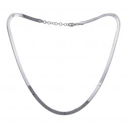 Støíbrný plochý náhrdelník hádek Valencia 5 mm