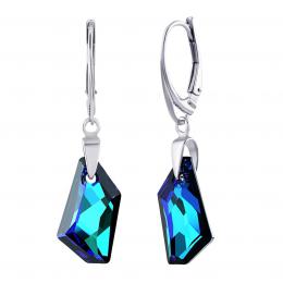 Støíbrné náušnice De-Art Bermuda Blue se Swarovski® Crystals