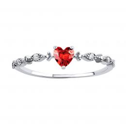Støíbrný prsten Gertie ve tvaru srdce s Brilliance Zirconia - zvìtšit obrázek