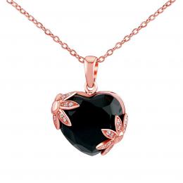 Støíbrný/ pozlacený náhrdelník Trabl s Brilliance Zirconia ve tvaru srdce - zvìtšit obrázek