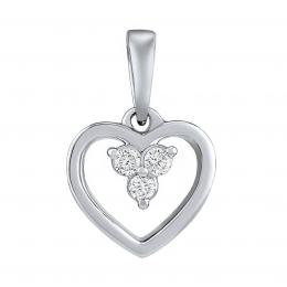 Diamantový pøívìsek srdce Adeline v bílém zlatì - zvìtšit obrázek