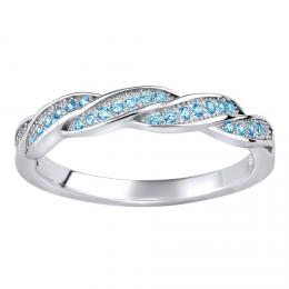 Støíbrný prsten IRIS s modrými zirkony Brilliance Zirconia