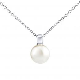 Støíbrný náhrdelník s bílou perlou Swarovski® Crystals 12 mm - zvìtšit obrázek