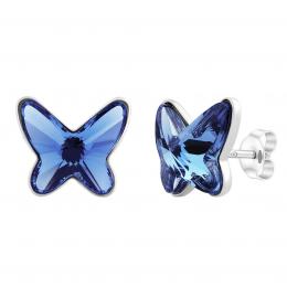 Støíbrné náušnice motýlek se  Swarovski® Crystals - zvìtšit obrázek