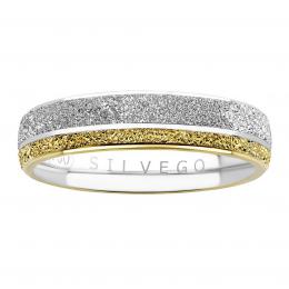 Snubní støíbrný prsten FLERS pozlacený žlutým zlatem - zvìtšit obrázek