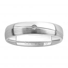 Snubní støíbrný prsten GLAMIS s diamantem - 0,03 ct - zvìtšit obrázek