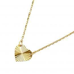 Zlatý náhrdelník dámský Macy s tvarovaným srdcem ze žlutého zlata - 1 mm - zvìtšit obrázek