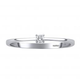 Zlatý zásnubní prsten Riley z bílého zlata s diamantem 0,05 ct - zvìtšit obrázek