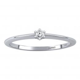 Zlatý zásnubní prsten Beanie z bílého zlata s diamantem - 0,05 ct - zvìtšit obrázek