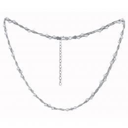 Støíbrný proplétaný náhrdelník pro ženy Calesia 40+5 cm