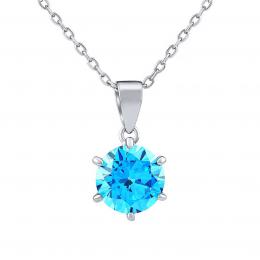 Luxusní støíbrný náhrdelník VIVIANA s modrým Brilliance Zirconia