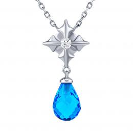 Støíbrný náhrdelník Julie se svìtle modrými a èirými Brilliance Zirconia - 42+5 cm - zvìtšit obrázek