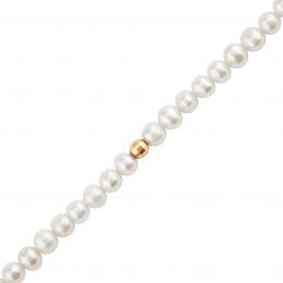 Perlový náhrdelník Calen z pøírodních bílých perel se zlatým korálkem