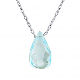 Støíbrný náhrdelník Belial s modrým topazem