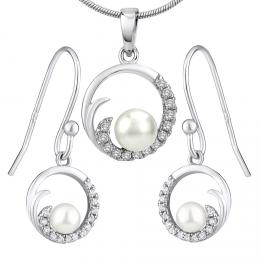 VIVA støíbrná perlová souprava šperkù pøívìsek a náušnice - zvìtšit obrázek