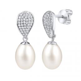 Silvego støíbrné luxusní náušnice s bílou pøírodní perlou