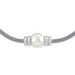 Støíbrný pletený náhrdelník Shaya s pravou pøírodní perlou - zvìtšit obrázek