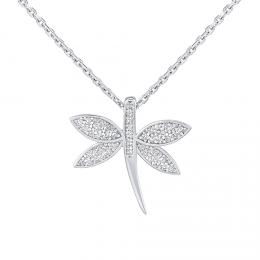 Støíbrný náhrdelník s pøívìskem vážky Furia s Brilliance Zirconia dámský i dìtský - zvìtšit obrázek