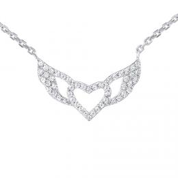 Støíbrný náhrdelník andìlské srdce Isaiah s Brilliance Zirconia dámský i dìtský - zvìtšit obrázek