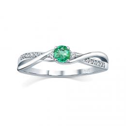 SILVEGO Støíbrný prsten s pravým Smaragdem a Brilliance Zirconia