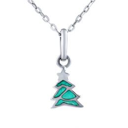 Støíbrný náhrdelník s vánoèním stromeèkem Swen