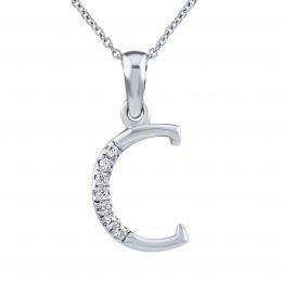 Støíbrný náhrdelník s pøívìskem písmene C s Brilliance Zirconia - zvìtšit obrázek