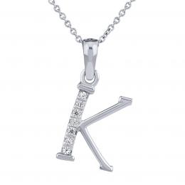 Støíbrný náhrdelník s pøívìskem písmene K s Brilliance Zirconia - zvìtšit obrázek