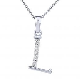 Støíbrný náhrdelník s pøívìskem písmene L s Brilliance Zirconia