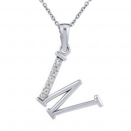 Støíbrný náhrdelník s pøívìskem písmene W s Brilliance Zirconia - zvìtšit obrázek