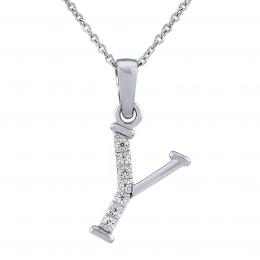 Støíbrný náhrdelník s pøívìskem písmene Y s Brilliance Zirconia