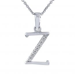 Støíbrný náhrdelník s pøívìskem písmene Z s Brilliance Zirconia - zvìtšit obrázek