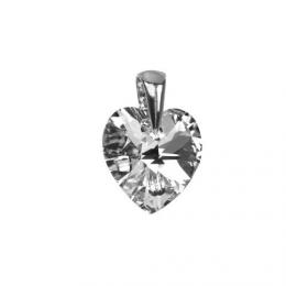 Støíbrný pøívìsek srdce 14mm se Swarovski® Crystals - zvìtšit obrázek